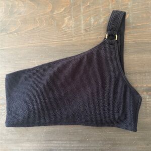 MICHAEL Michael Kors Black One-Shoulder Bikini Top